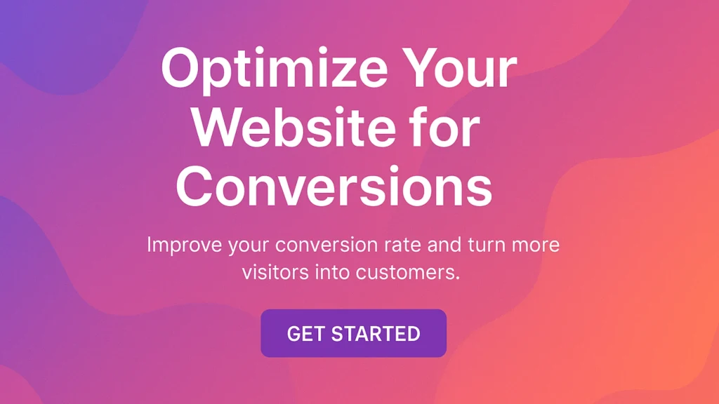 Landing page design layout with optimized CTA button